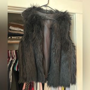 Black faux fur Topshop Vest